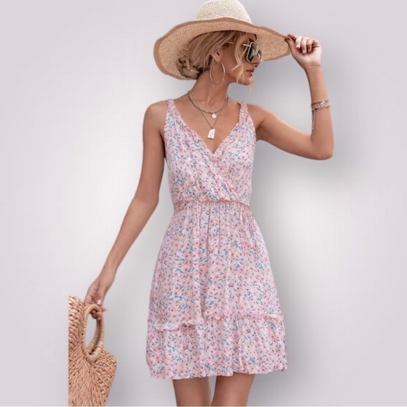 Pink Floral Dress | SIZE L - Picture 2 of 3